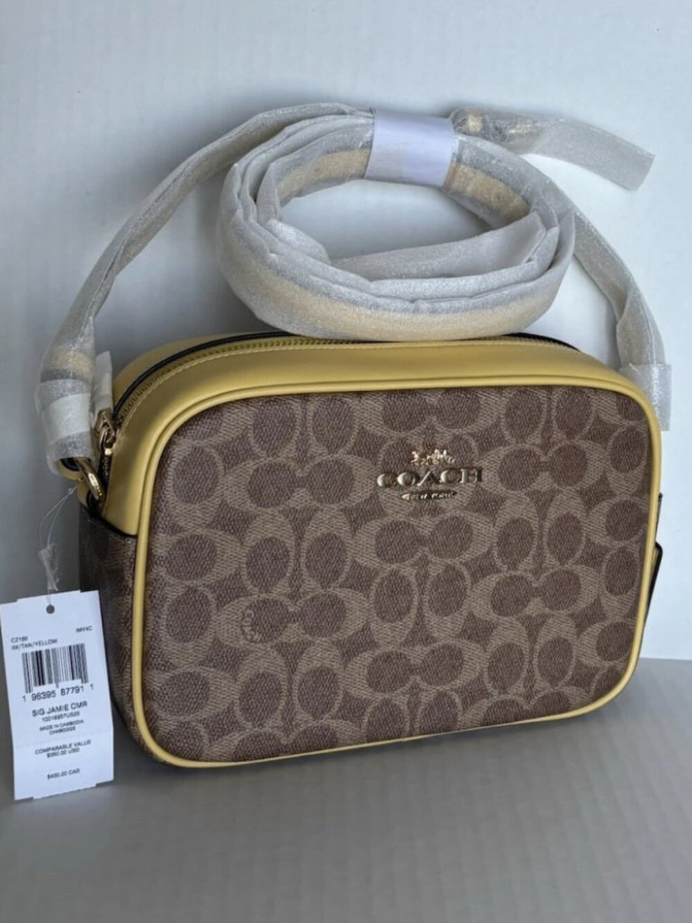 NWT Authentic Coach Jamie Camera Bag in signature canvas